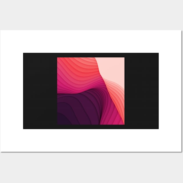 Abstract strips Art Pink Red Wall Art by Tshirtstory